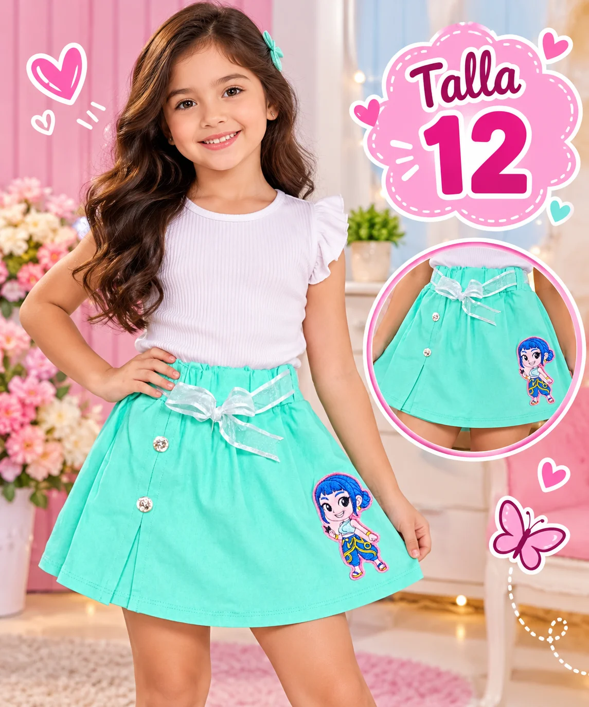 Falda short ston