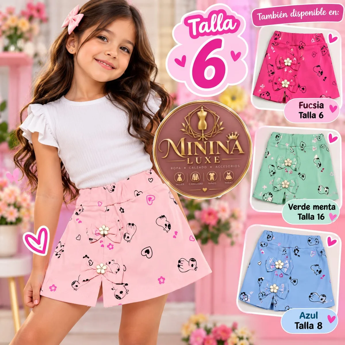 Falda short ston