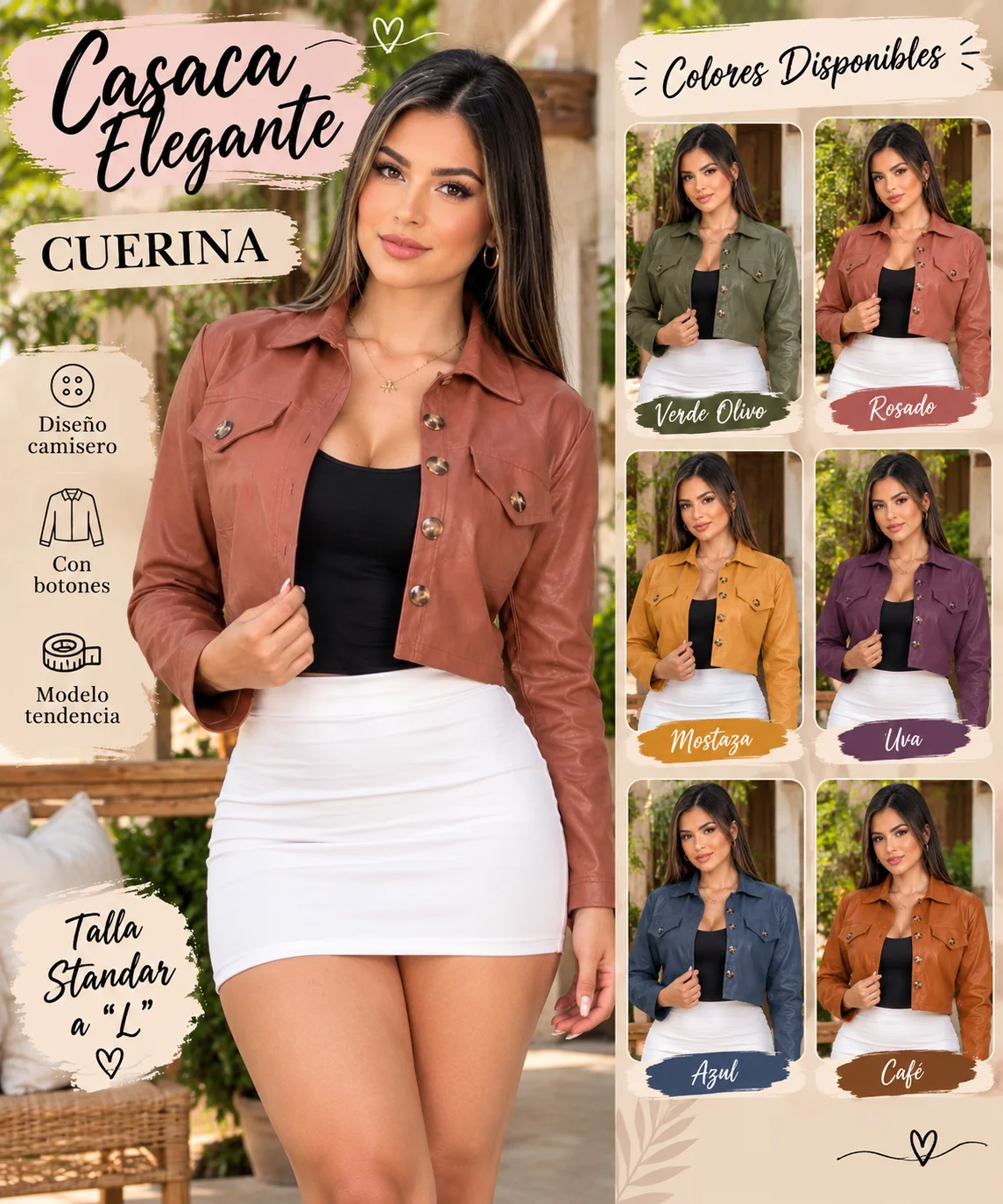 Chaqueta piel sintética