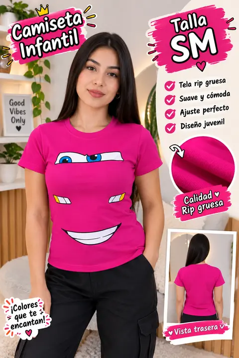 Blusa cars · Fucsia