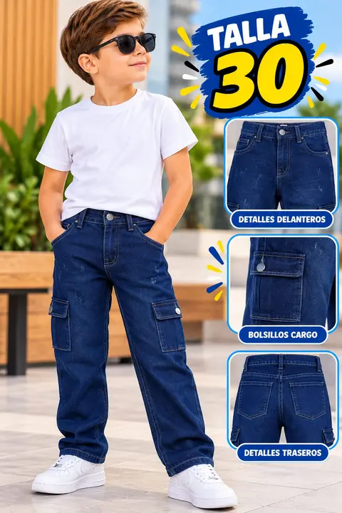 Pantalón cargo · Azul