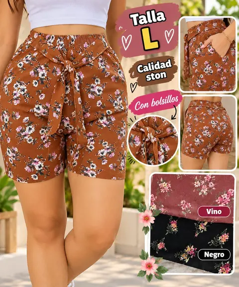 Short ston floreado